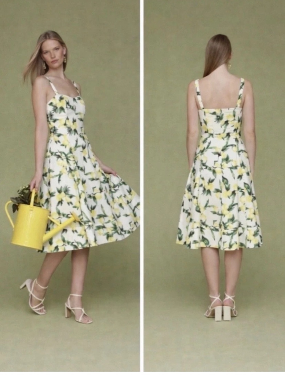 Avec Les Filles Lemon midi dress